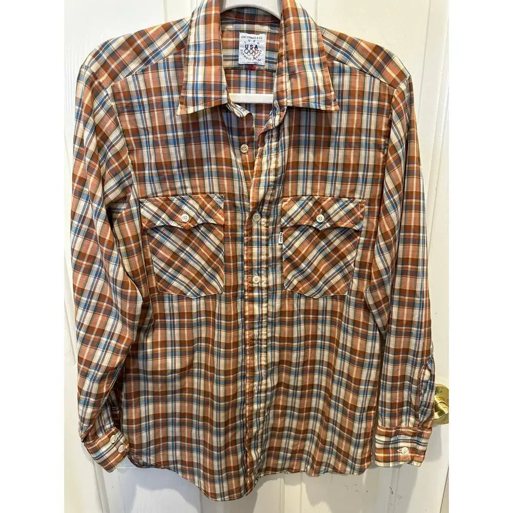 Vintage Levi's Strauss & Co. 1980 USA Olympic Games Button Up Shirt Size M